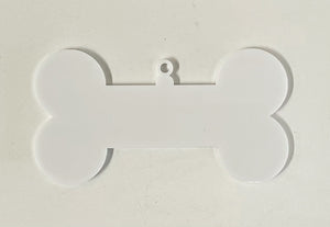 Acrylic Dog Bone key ring / bauble (Blank)